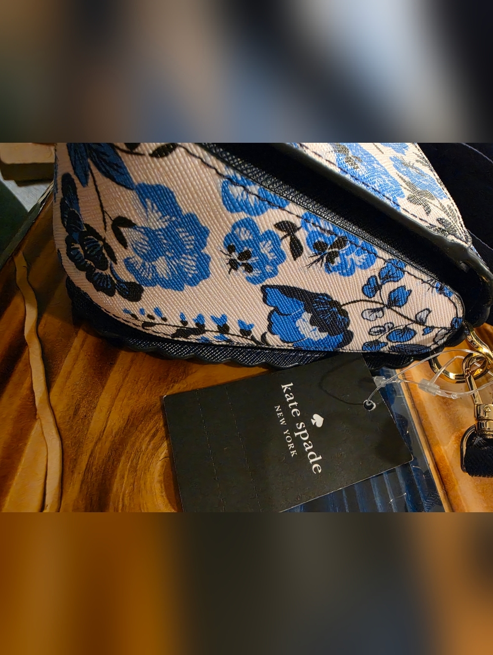 Kate Spade New York Madison Peacock Floral Printed Saddle Bag - Picture 8 of 11